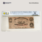 1863 25 Cents First Issue Treasury Note | Montgomery, Alabama | Civil War Era Currency