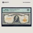 🏆 1907 $1000 Gold Certificate | Fr.1219e | PMG VF 30 | Rare High-Denomination