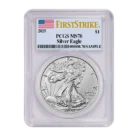 2025 $1 1-oz Silver Eagle PCGS MS70 First Strikes w/Flag Label