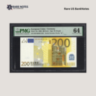 European Union / Germany 200 Euro – 2002 Issue | P-19x Prefix X | Uncirculated Grade 64 | Rare Early-Euro Banknote