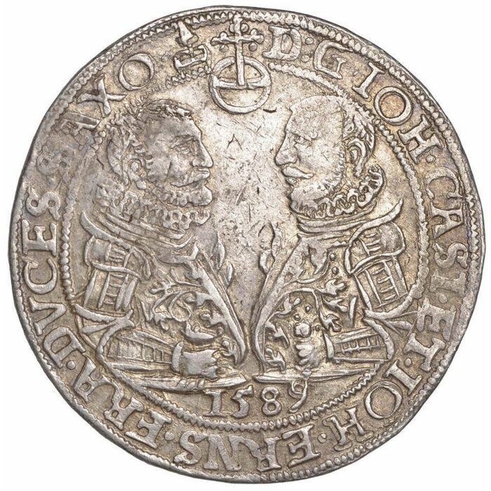 1589 1 Thaler Saxe-Coburg-Eisenach Germany Coin Johann Casimir (KA54-)