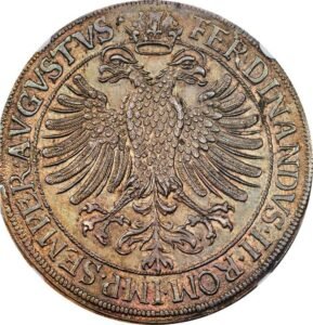 GERMANY. Ulm. Taler, 1624. Ulm Mint. In the name of Ferdinand II. NGC MS-64+.