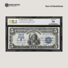 Fr. 280m. 1899 $5 Silver Certificate. PCGS Banknote About Uncirculated 50.