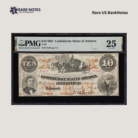 1861 $10 Confederate States of America Note | T-23 | PMG Very Fine 25