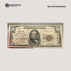 1929 $50 National Currency Note – Security First National Bank of Los Angeles, California | Charter #2491 | Rare Large-Denomination National Bank Note