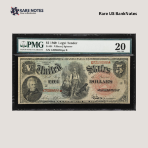 🇺🇸 1869 $5 Legal Tender Note | Fr. 64 | “Rainbow Note” | PMG Very Fine 20 | Classic Reconstruction-Era U.S. Currency