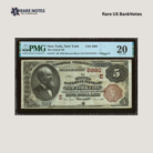 New York, New York – 1882 $5 National Bank Note “Brown Back” | The United National Bank | Charter #5990 | Fr. 477 | PMG Very Fine 20