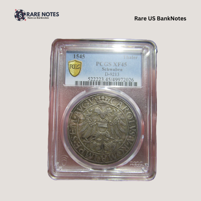 1545 SCARCE German States Schwaben Silver Thaler Coin, PCGS XF45, D-9213 1545 SCARCE German States Schwaben Silver Thaler Coin, PCGS XF45, D-9213
