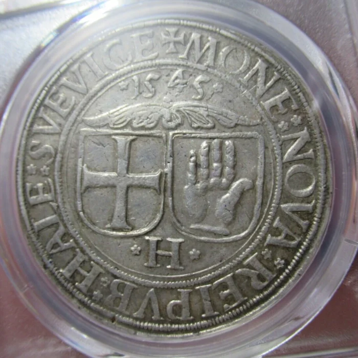 s-l1600 1545 SCARCE German States Schwaben Silver Thaler Coin, PCGS XF45, D-9213